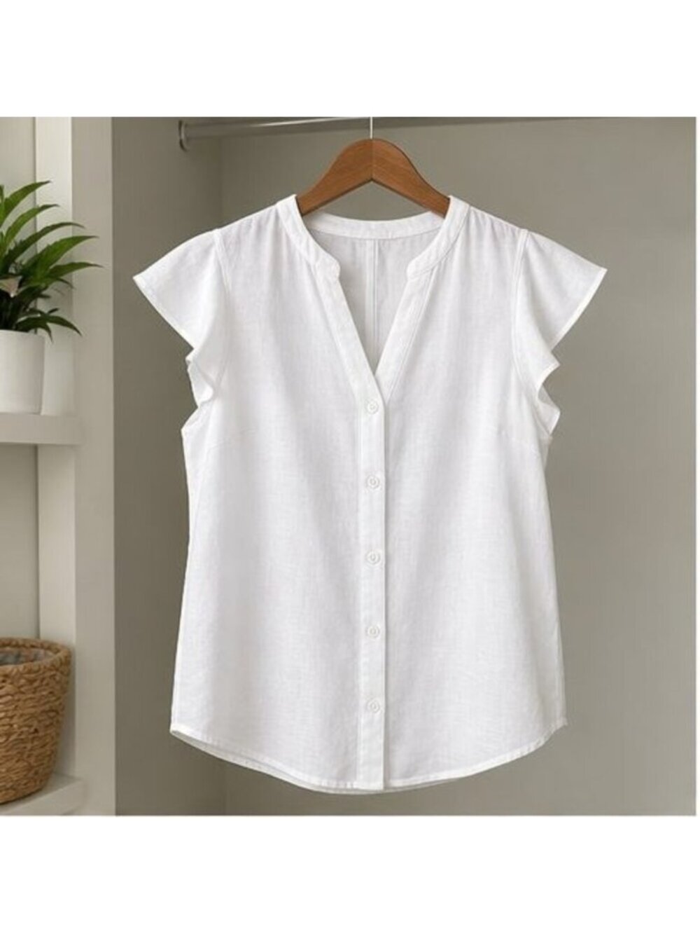 White Tie Neck Blouse